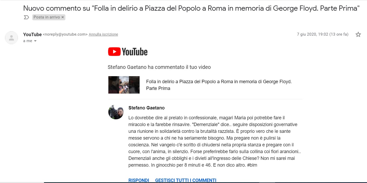 mail commento stefano gaetani