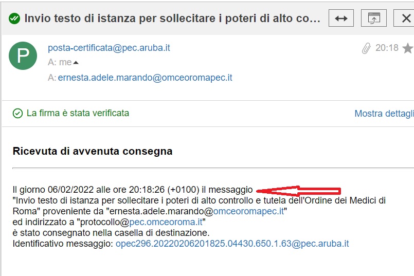 ric consegna pec ordine