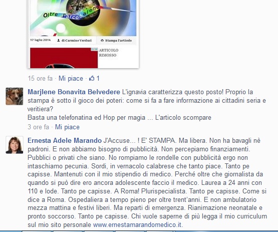 risposta eam su fb art verduci e stampa